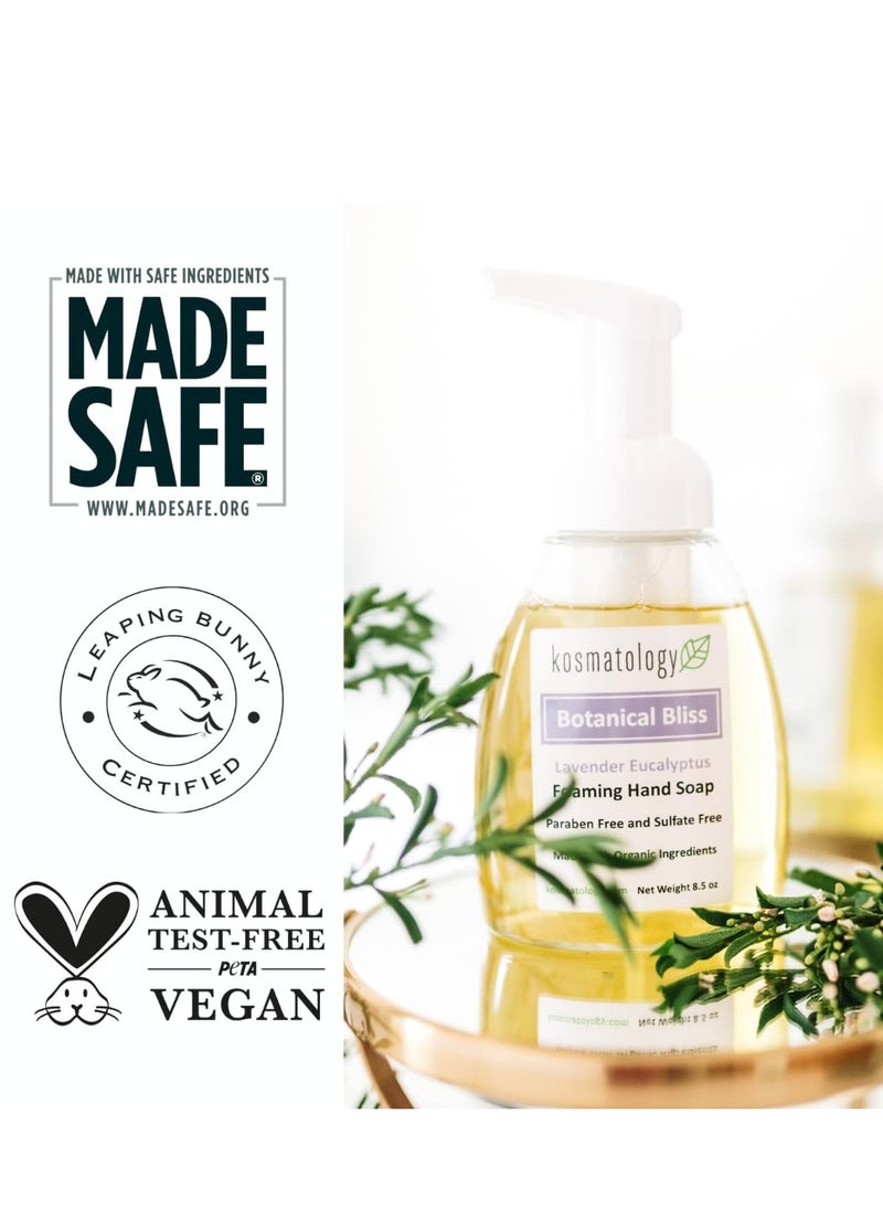 kosmatology® Botanical Bliss (Lavender-Eucalyptus) Organic Foaming Hand Soap | Moisturizing Hand Wash | Clean Ingredients, Infused with Essential Oils | 8.5 fl oz