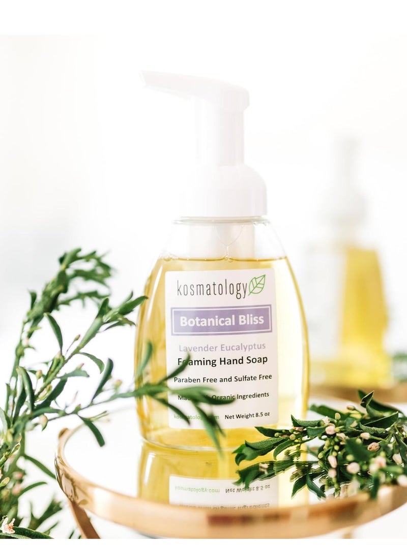 kosmatology® Botanical Bliss (Lavender-Eucalyptus) Organic Foaming Hand Soap | Moisturizing Hand Wash | Clean Ingredients, Infused with Essential Oils | 8.5 fl oz