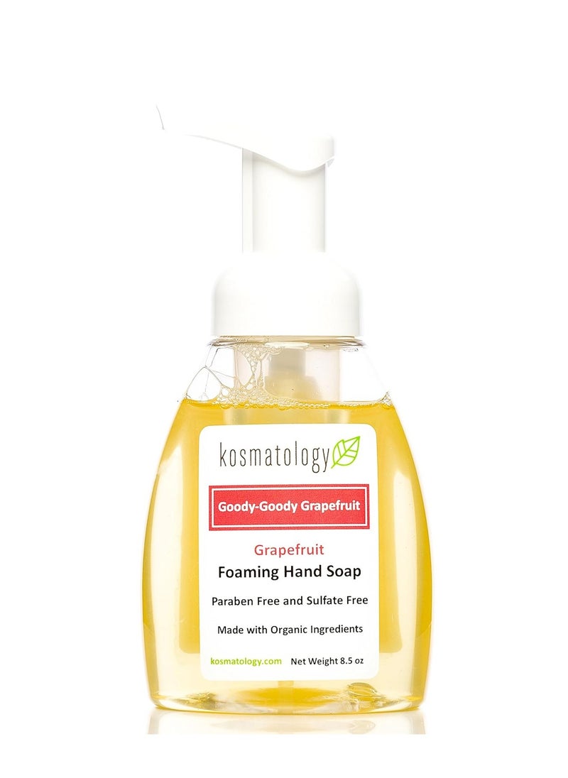 kosmatology® Goody-Goody Grapefruit® Organic Foaming Hand Soap | Moisturizing Hand Wash | Clean Ingredients, Infused with Essential Oils | 8.5 fl oz