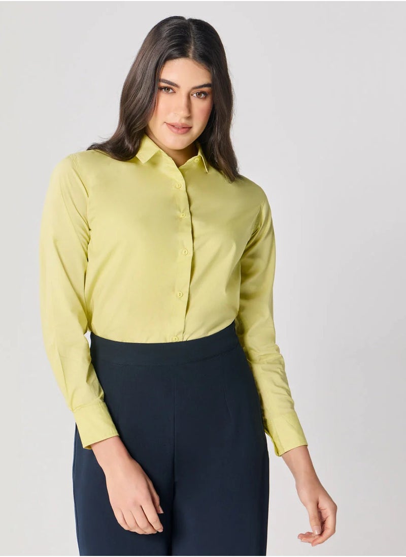 Formal Cotton Yellow Shirt