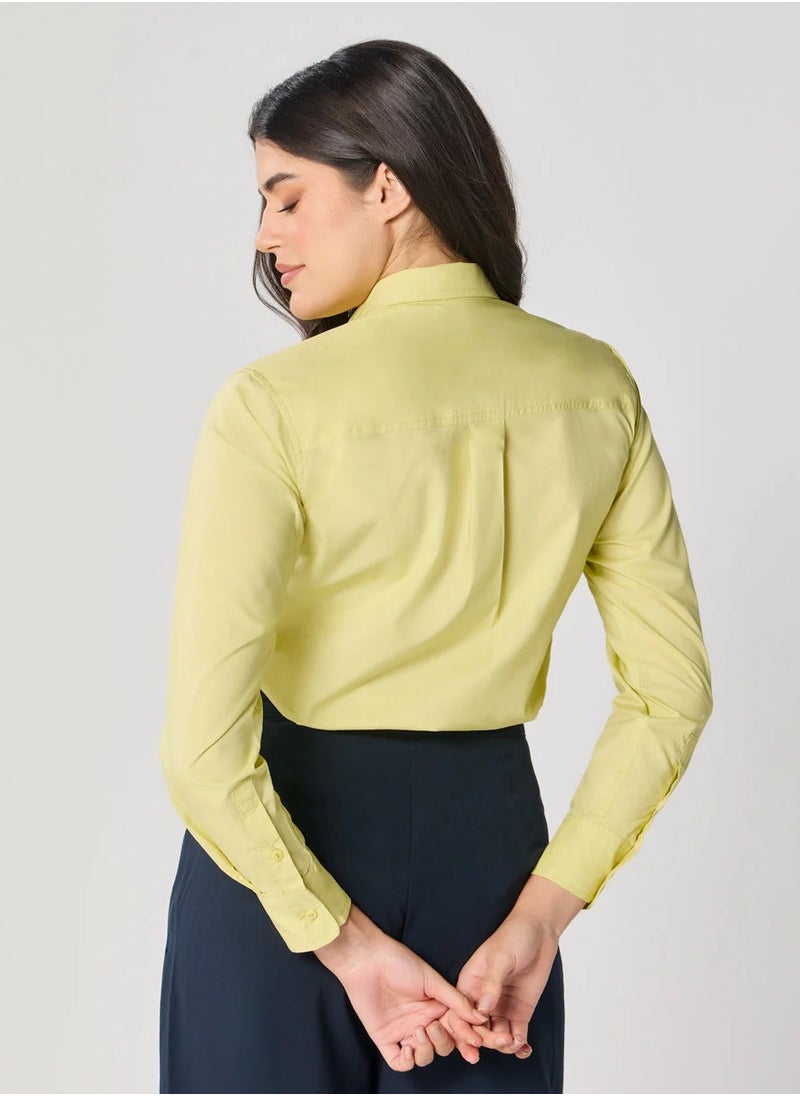 Formal Cotton Yellow Shirt