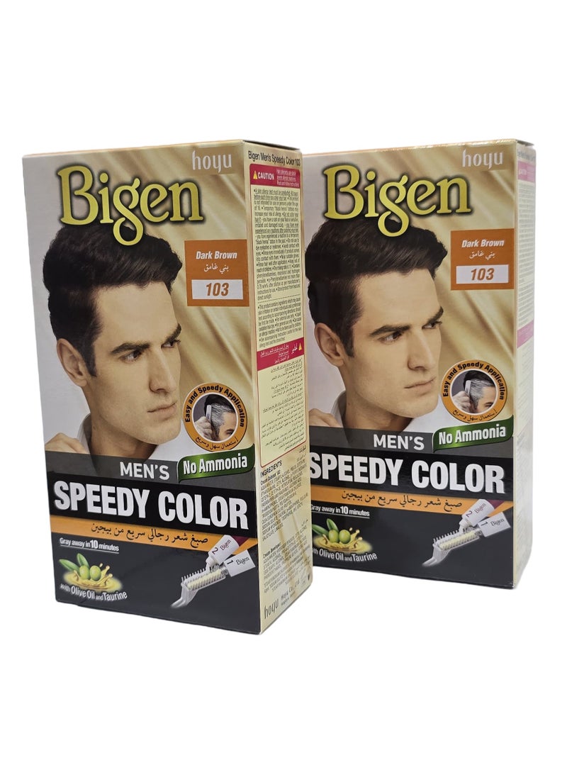 BIGEN MENS SPEEDY HAIR COLOR 103 DARK BROWN (2PC PACK)