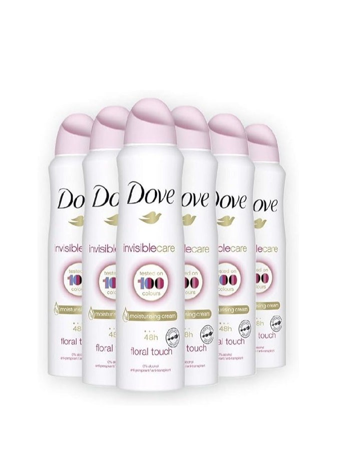 Dove Invisible Care, Floral Touch Antiperspirant Deodorant Spray, 150ML,(Pack of 6)