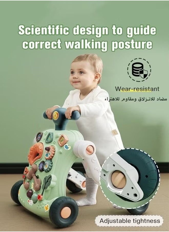 6 in 1 Multifunctional Baby Sit to Stand Walker With Activity Center Toddler Trolley & Push Stroller with Interactive Learning Table, Toy Gift for Infant Boys Girls