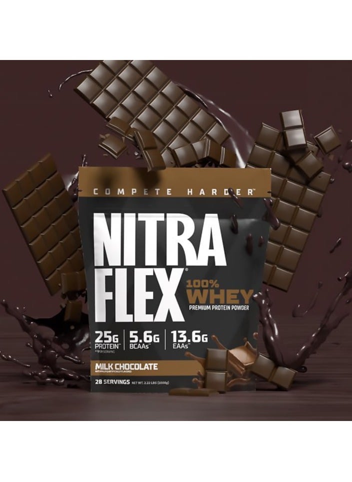 Gat Sport, Nitraflex, 100% Whey Protein, 25g Protein, 2.22 Lbs, Milk Chocolate, 28 Servings