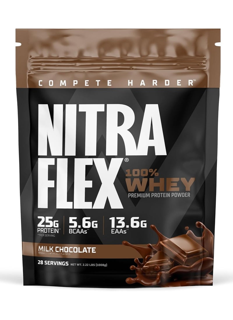 Gat Sport, Nitraflex, 100% Whey Protein, 25g Protein, 2.22 Lbs, Milk Chocolate, 28 Servings
