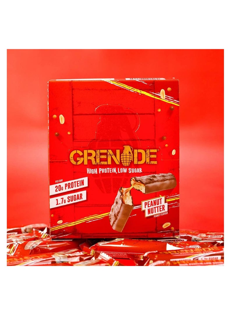Grenade High Protein Low Sugar Bar Peanut Nutter 60g Pack of 12