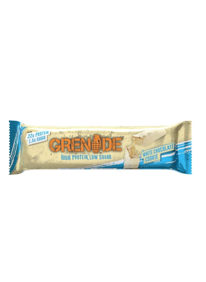 Grenade High Protein Low Sugar Bar White Chocolate Cookie 60g Pack of 12