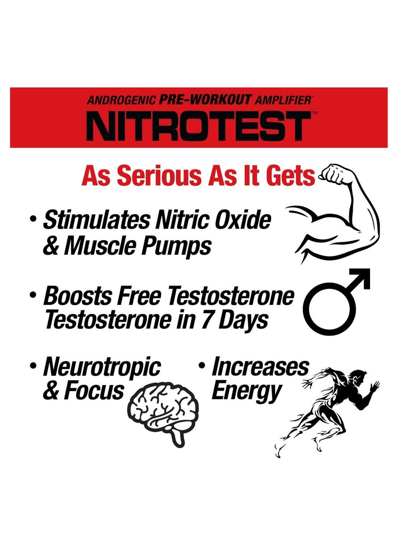 Musclemeds, Nitrotest, Pre Workout, 468g, Rocket Pop, 30 Servings
