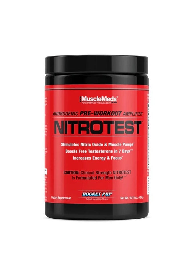 Musclemeds, Nitrotest, Pre Workout, 468g, Rocket Pop, 30 Servings