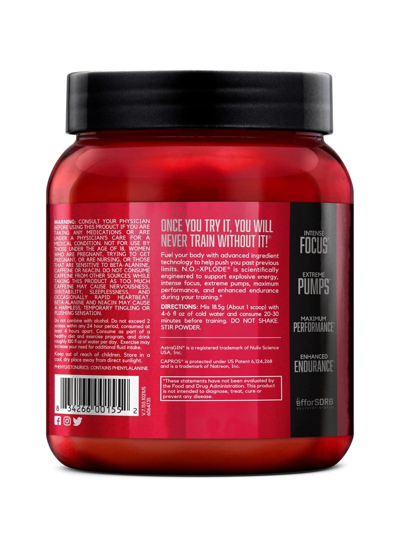 BSN, No-Xplode, Pre Workout, 555g, Blue Raz, 30 Servings