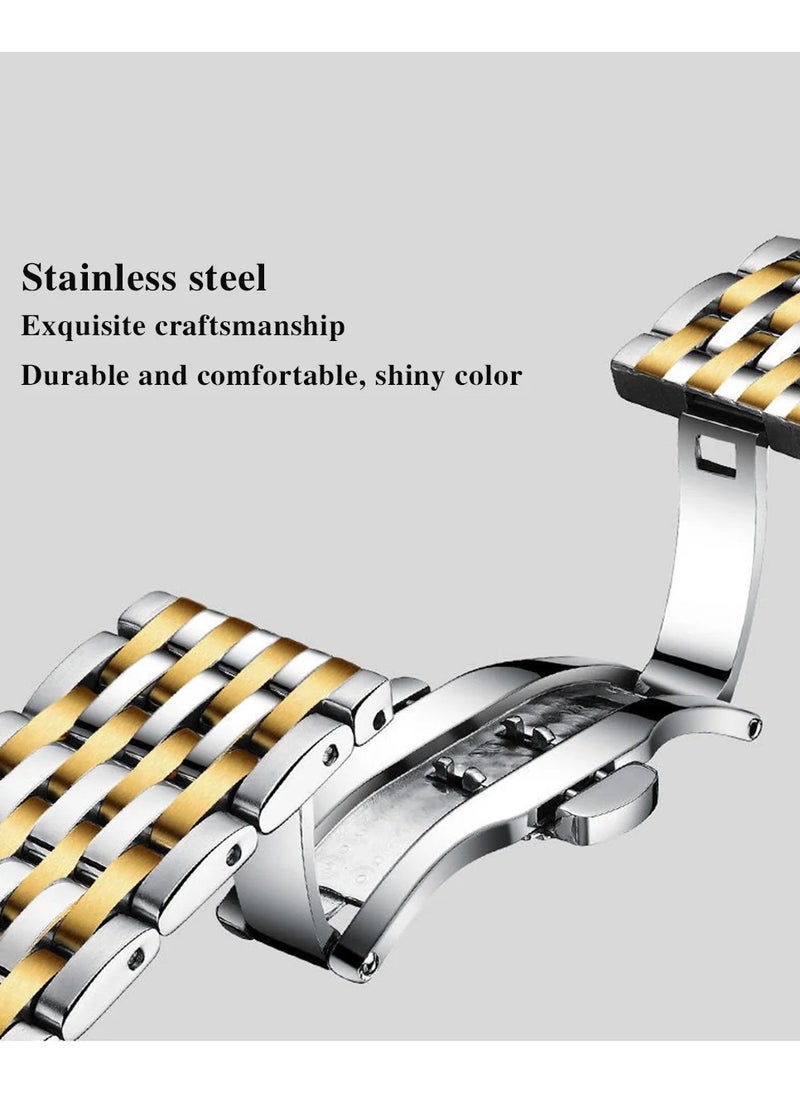 Man Watch Stainless Stain Business Quartz Watches Waterproof Luminous Week Date Men's Wristwach -42mm
