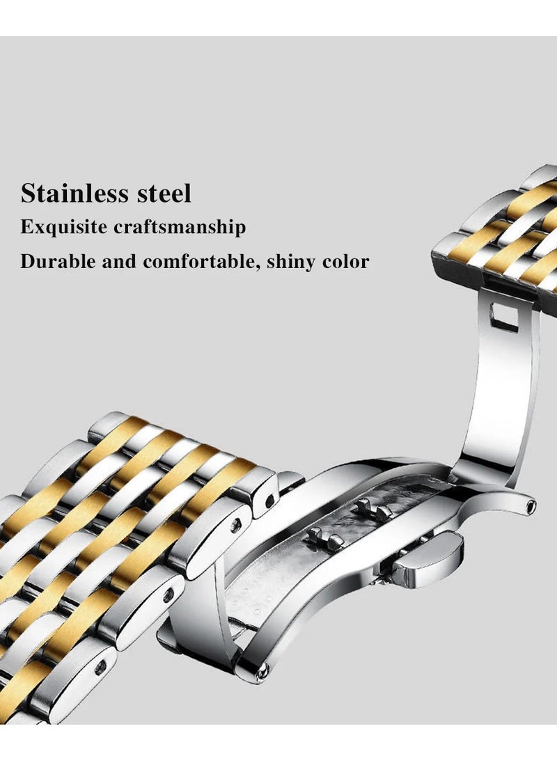Man Watch Stainless Stain Business Quartz Watches Waterproof Luminous Week Date Men's Wristwach -42mm
