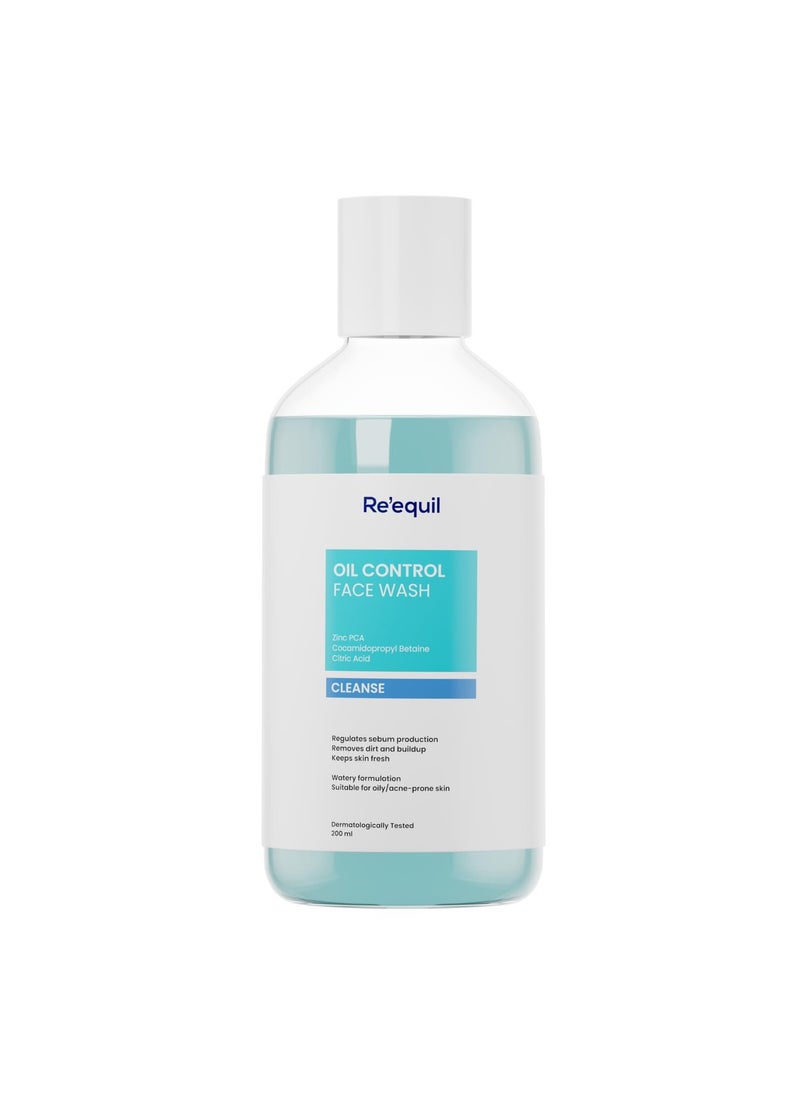 Oil Control Face Wash | Soap & Sulphate Free Face Wash with Zinc PCA | Controls Excessive Oil Production | For Oily Acne Prone Skin | 200 ml