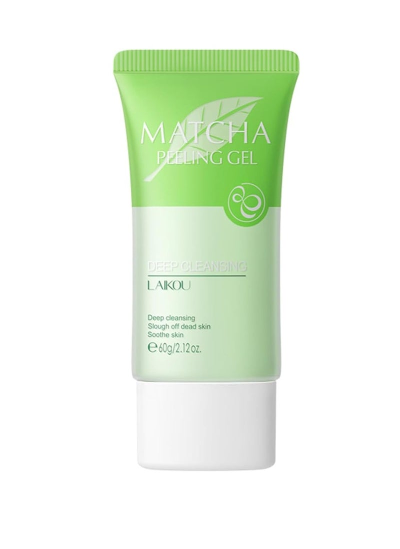 Matcha Peeling Gel,Face & Body Exfoliating Gel,Deep Cleansing Pores Shrink Pores Gentle Exfoliation Tighten Moisturize Hydrating Repair Soothe Soften Improve Skin Tone 60g