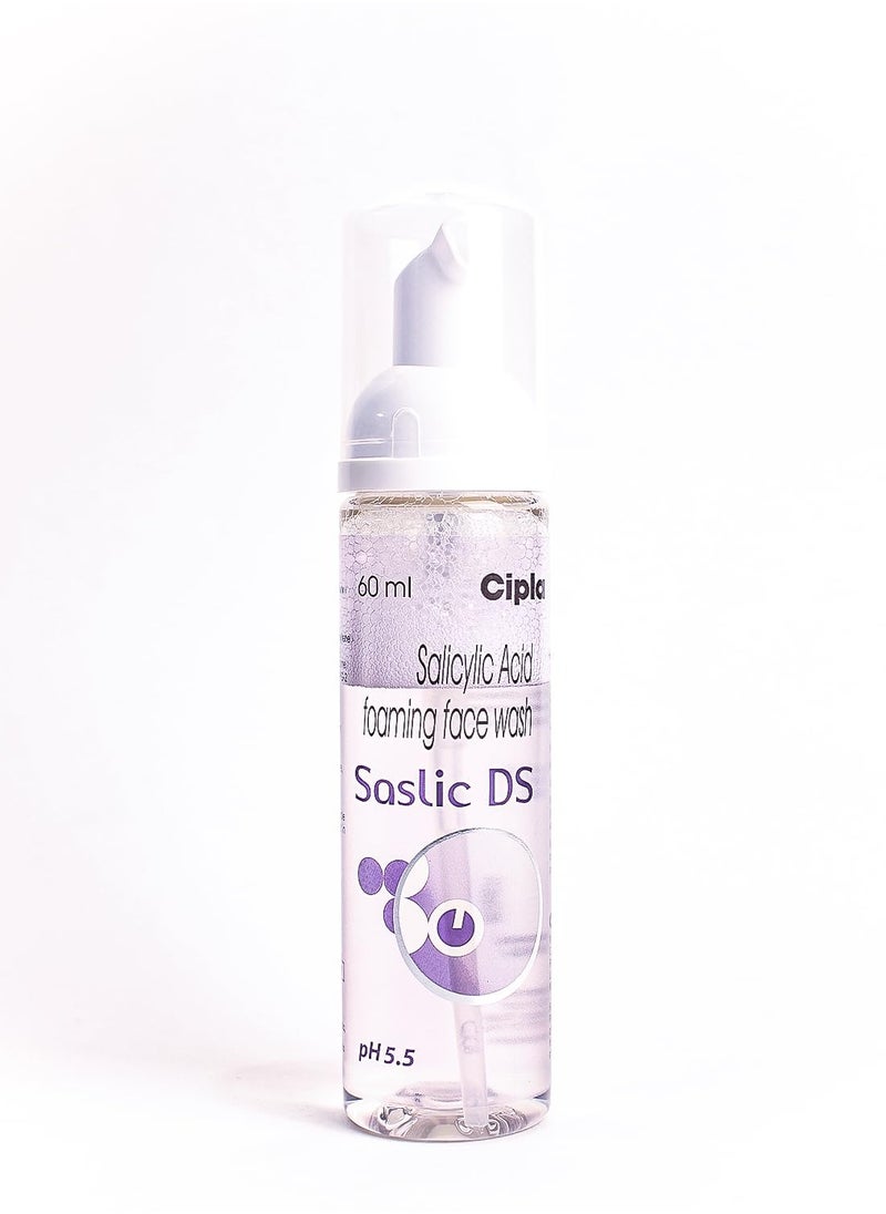 Saslic DS- Best Foaming Face Wash - for Oily, Acne & Pimple Prone Skin (Ph-5.5)