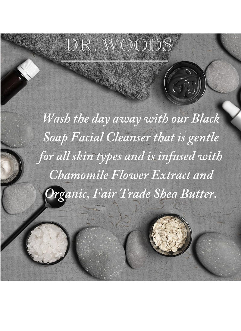 Dr. Woods Liquid Facial Cleansers Black Soap Anti-Oxidant Travel Size Refill and 8 Ounce (Bundle of 2)