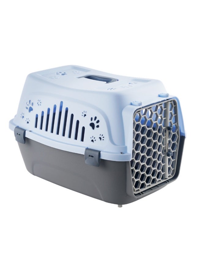 Pet Transport Box, Hard-Sided, Pet Carrier Cat Travel Kennel, Airline Approved Box, Travel Carriers, Trips Outdoor, Small Kitten Puppy Dog Sleeping, Grey 46x33x31 Cm