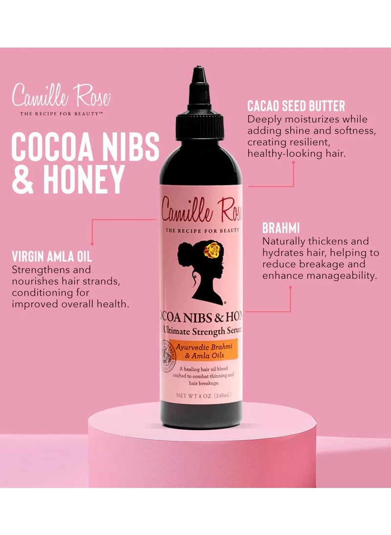 Camille Rose Cocoa Nibs & Honey Hair Growth Serum, with Amla Oil to Naturally Thicken Strengthen and Condition, for All Hair Types, 8 oz
