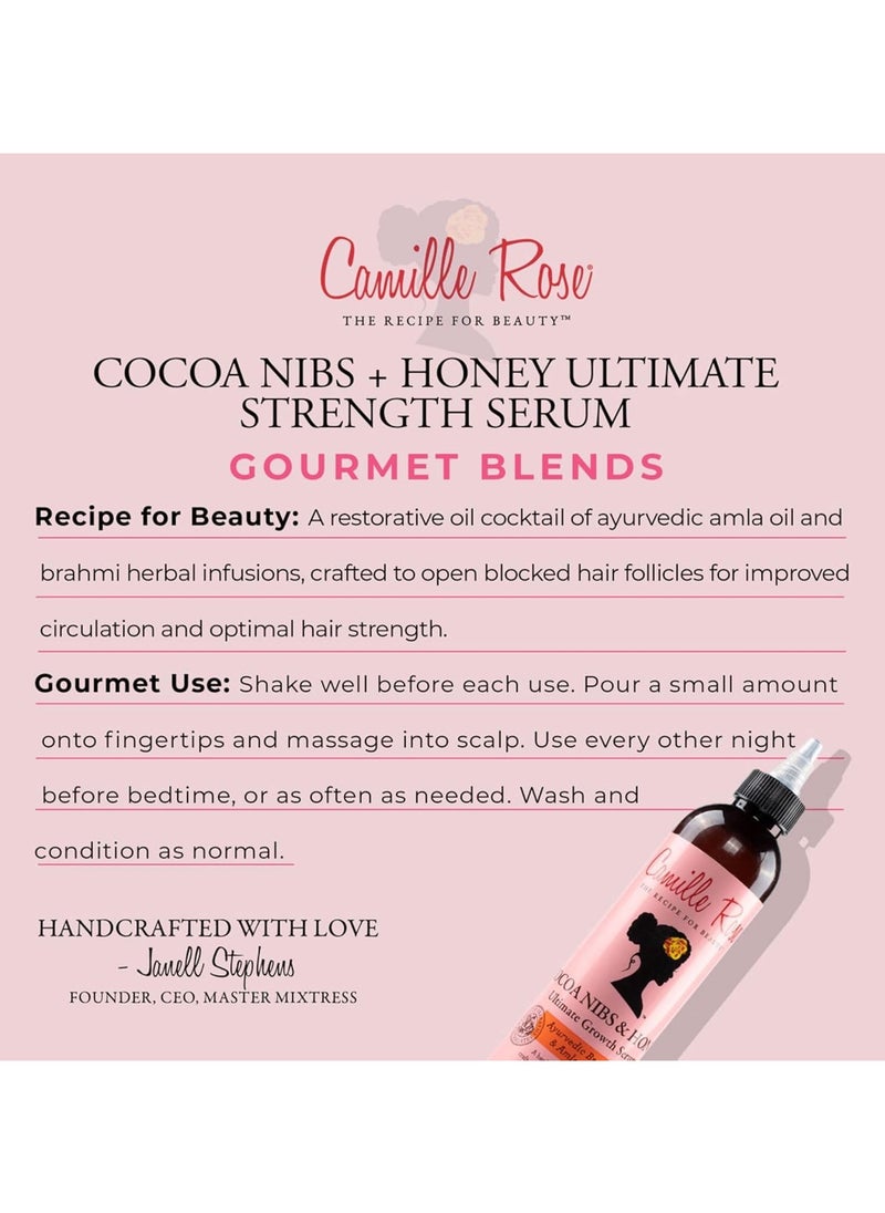 Camille Rose Cocoa Nibs & Honey Hair Growth Serum, with Amla Oil to Naturally Thicken Strengthen and Condition, for All Hair Types, 8 oz