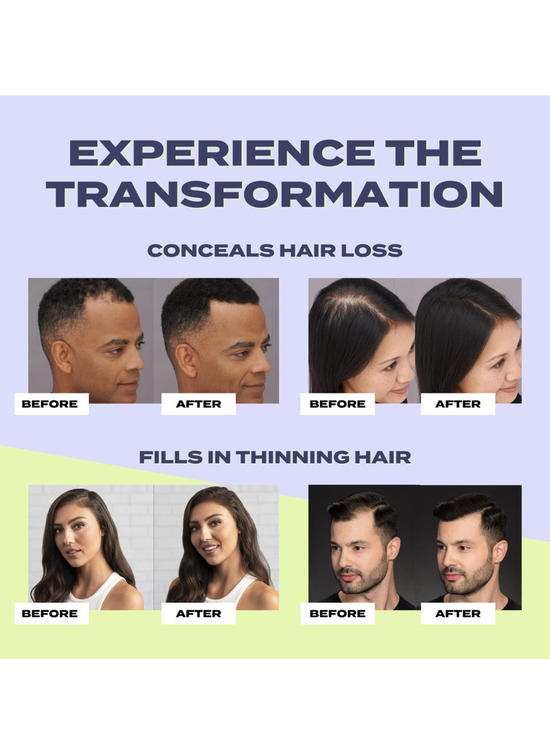 Hair Building Fibers Instant Hair Concealer for Thinning Hair, Hair Fiber for Men & Women, Texture Powder with Natural Keratin, Long-Lasting Hair Color Gray - 3g