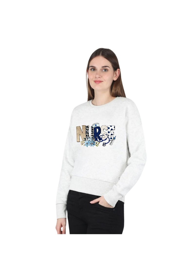 International Nurse Day Sweatshirt For Women-Full Sleeve|Cotton Fabric|Round Neck|Ideal For International Nurse Day,Sports