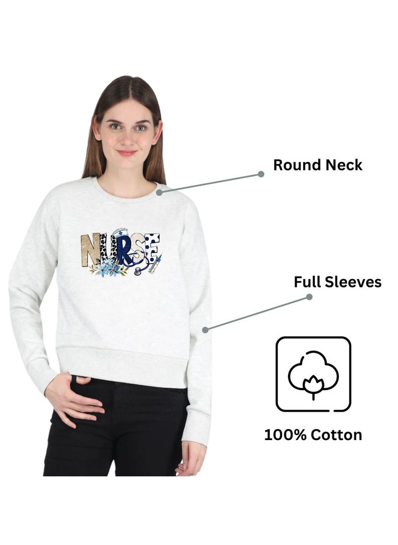 International Nurse Day Sweatshirt For Women-Full Sleeve|Cotton Fabric|Round Neck|Ideal For International Nurse Day,Sports