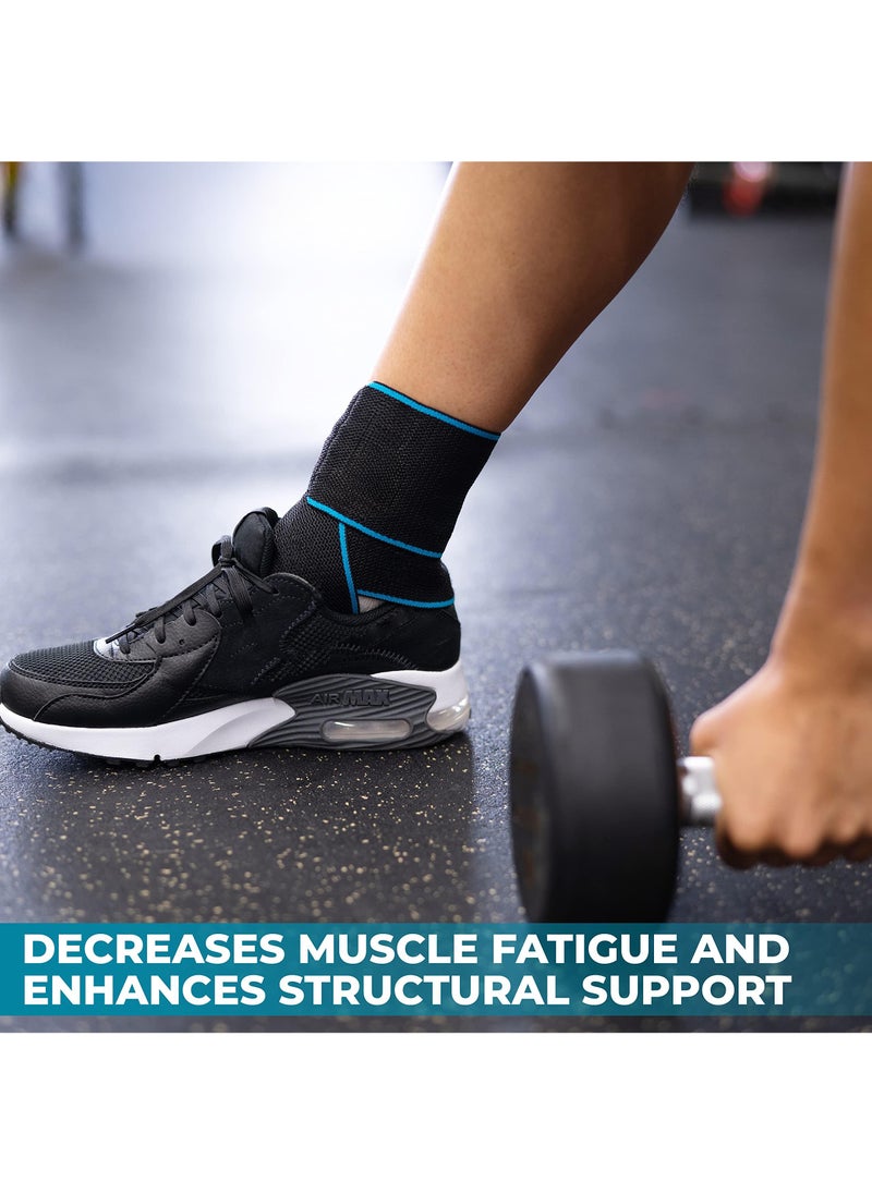 Adjustable Ankle Support Brace 2 Pack - Compression Braces for Sports Protection, One Size Fits Most - Men & Women