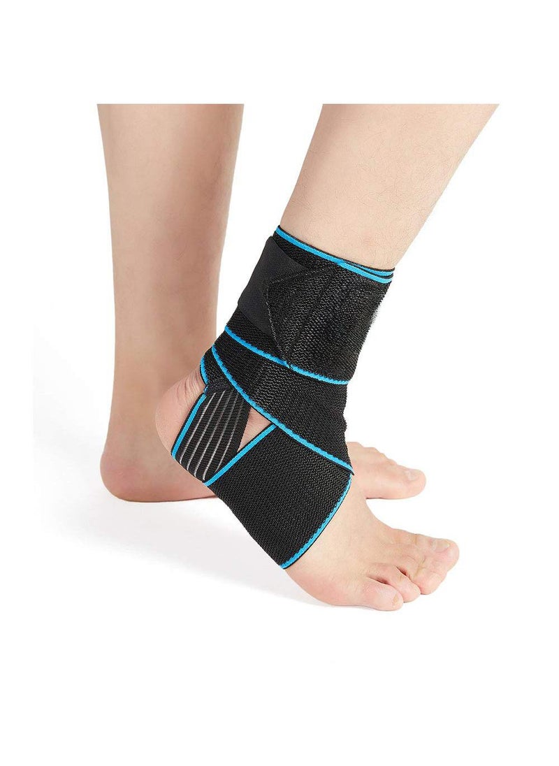 Adjustable Ankle Support Brace 2 Pack - Compression Braces for Sports Protection, One Size Fits Most - Men & Women