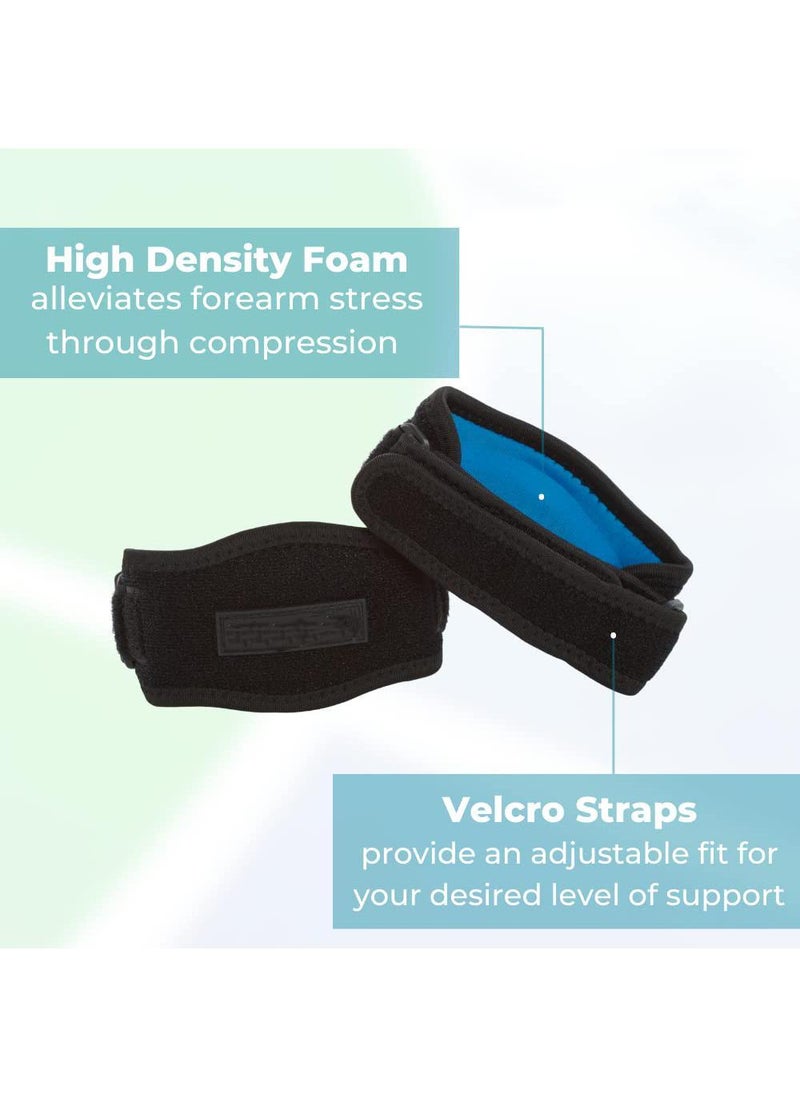 Premium Elbow Braces -Effective Pain Relief for Tennis & Golfer's Elbow -Adjustable Support for Athletes Tendonitis Relief Compression Pad Included -For Men & Women（Light Blue Lining）