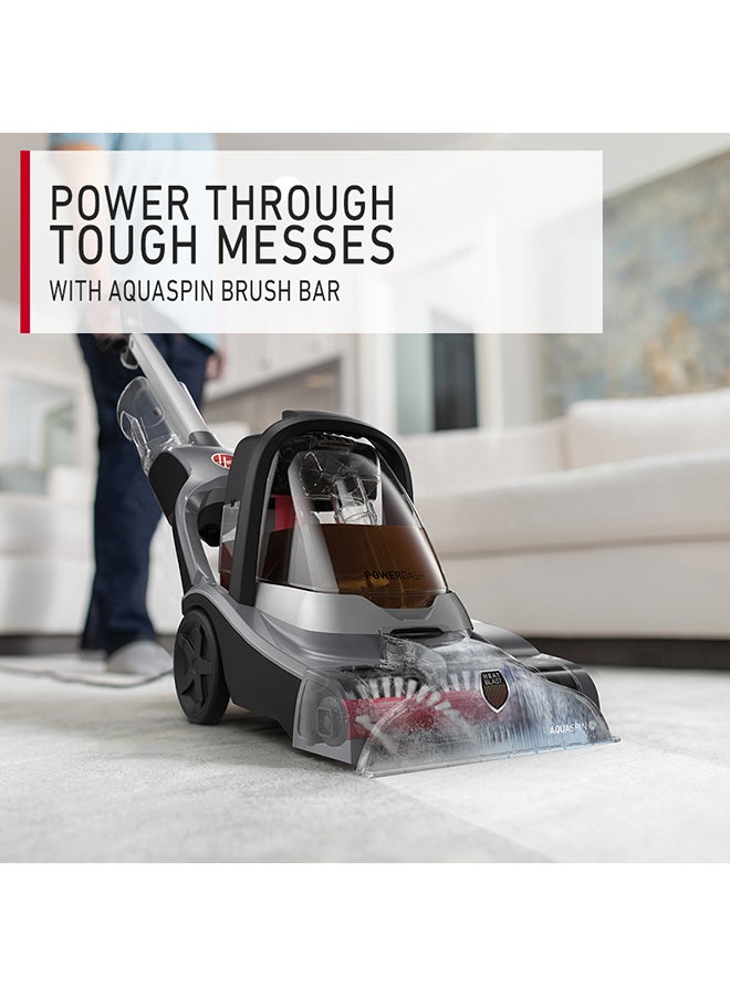PowerDash Compact Carpet Cleaner CDCW-PDME for Carpet, Upholstery & More With AQUASPIN Brush Bar Easily Removes Spills, Messes & Tough Stains 2.27 L 800 W CDCW-PDME Grey