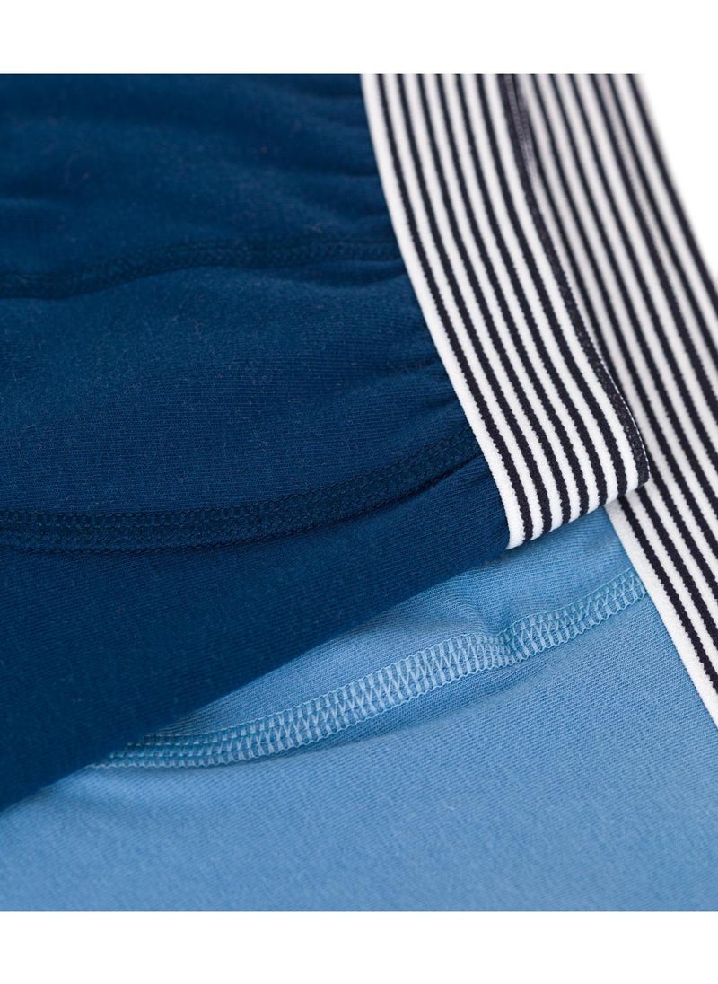 Children's plain cotton and elastane boxers - 2-pack
