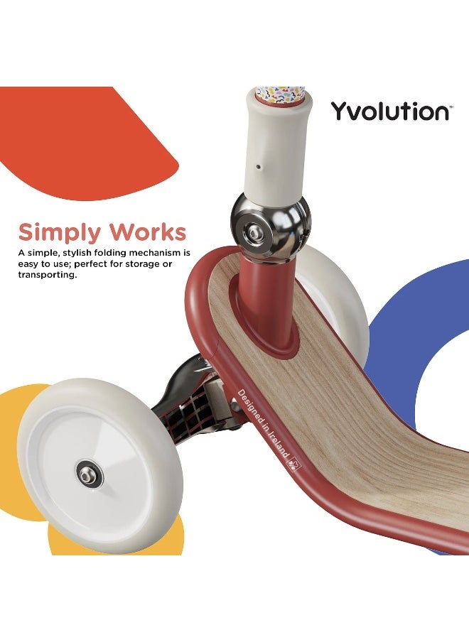 Yvolution Classic Glider Retro Adjustable 3-Wheel Scooter (Red)