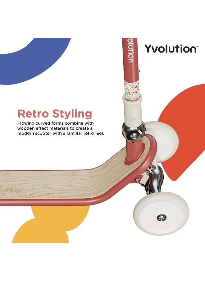 Yvolution Classic Glider Retro Adjustable 3-Wheel Scooter (Red)