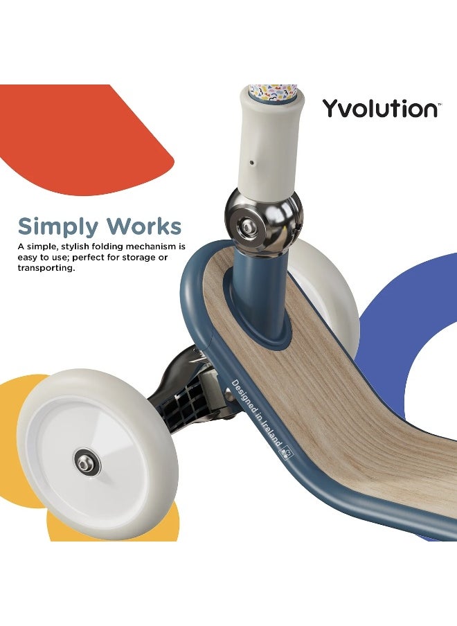 Yvolution Classic Glider Retro Adjustable 3-Wheel Scooter (Blue)