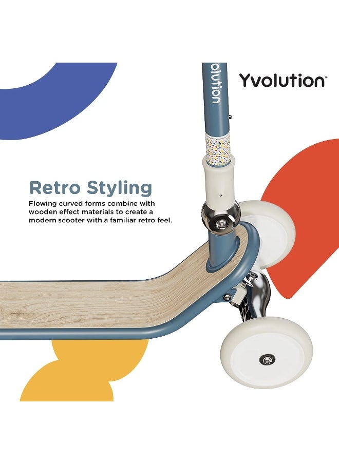 Yvolution Classic Glider Retro Adjustable 3-Wheel Scooter (Blue)