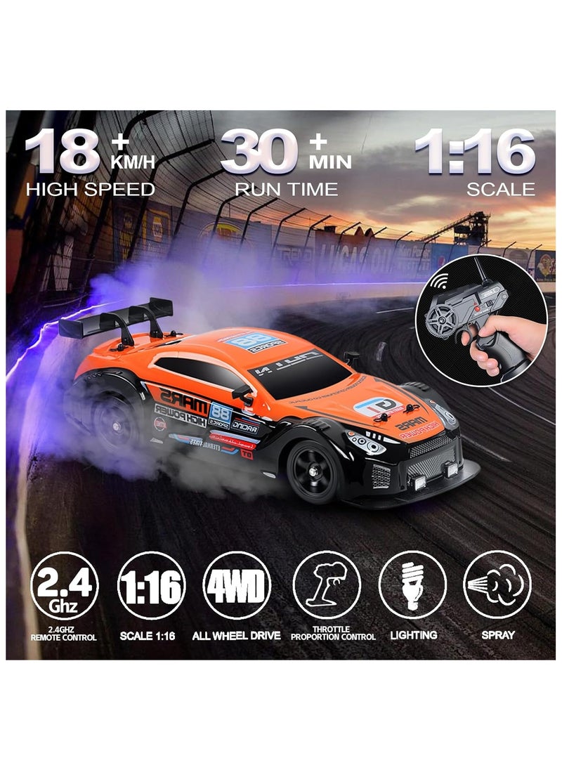 RC Drift Car 1:16 Scale 4WD 18KM/H High Speed Model Vehicle