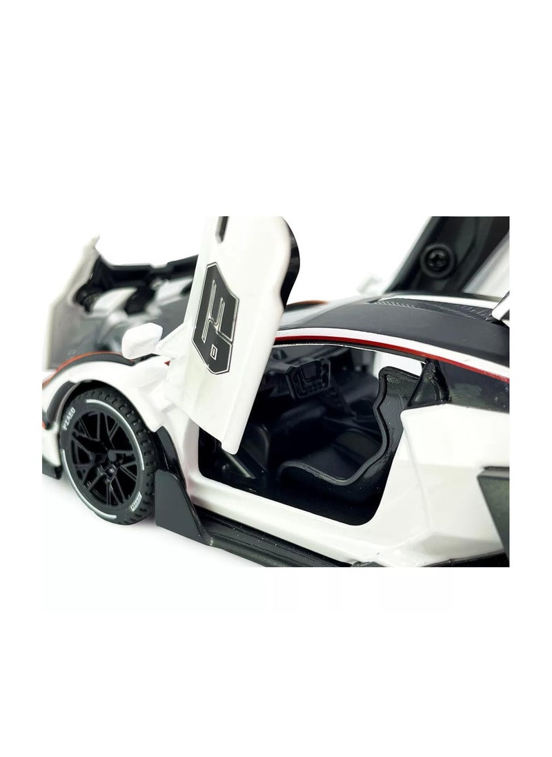 1:32 Scale Lamborghini Essenza SCV12 Diecast Car – Sound & Light, Openable Doors, Kids Toy & Collector’s Model (White)