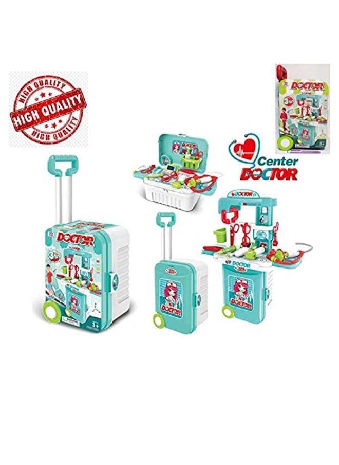 Pretend Toys Little Luggage Center Doctor 3-in-1 Playset - Fun & Educational Doctor Trolley Set for Kids | Free Shipping in UAE