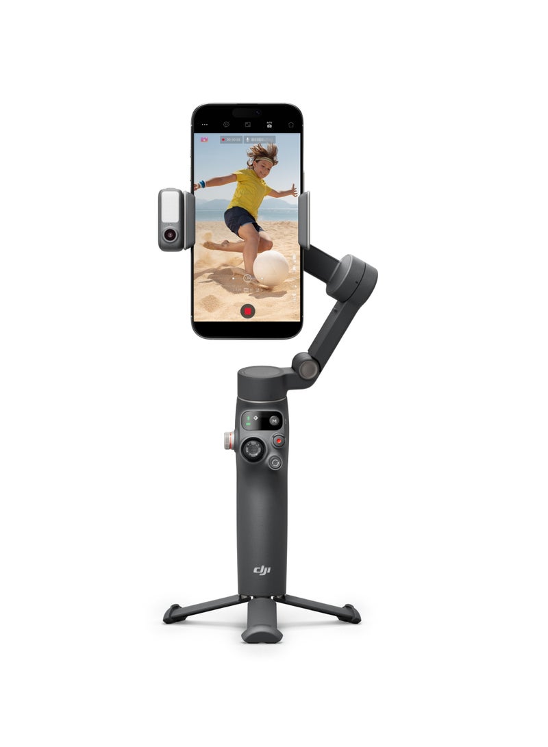 Osmo Mobile 7P Gimbal Stabilizer for iPhone & Android, 3-Axis Stabilization, Native Tracking, Lighting, Quick Launch, One-Tap Edit, Built-in Extension Rod & Tripod, 10-Hour Battery Life, Phone Charging Black