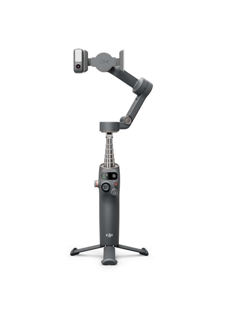 Osmo Mobile 7P Gimbal Stabilizer for iPhone & Android, 3-Axis Stabilization, Native Tracking, Lighting, Quick Launch, One-Tap Edit, Built-in Extension Rod & Tripod, 10-Hour Battery Life, Phone Charging Black