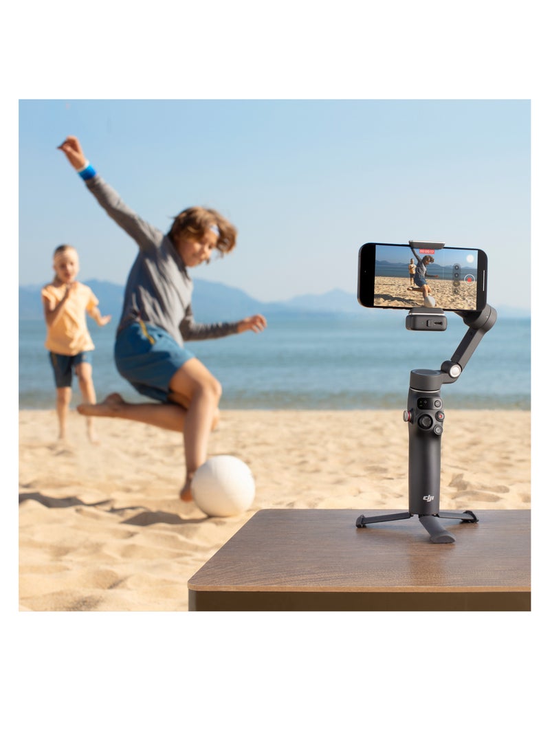 Osmo Mobile 7P Gimbal Stabilizer for iPhone & Android, 3-Axis Stabilization, Native Tracking, Lighting, Quick Launch, One-Tap Edit, Built-in Extension Rod & Tripod, 10-Hour Battery Life, Phone Charging Black