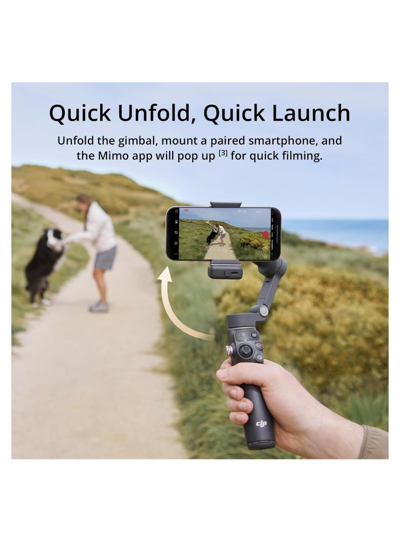 Osmo Mobile 7P Gimbal Stabilizer for iPhone & Android, 3-Axis Stabilization, Native Tracking, Lighting, Quick Launch, One-Tap Edit, Built-in Extension Rod & Tripod, 10-Hour Battery Life, Phone Charging Black