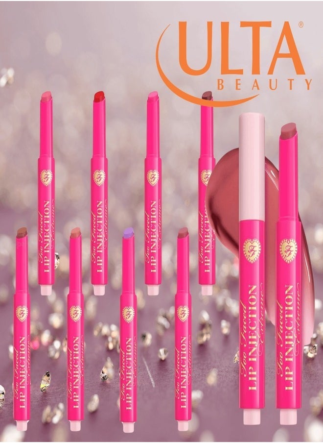 Too Faced Lip Injection Extreme Plumping Clicks Lip Gloss – On Pointe (Cherry Red) 1.5g – Hydrating, High-Shine & Volumizing Lip Plumper