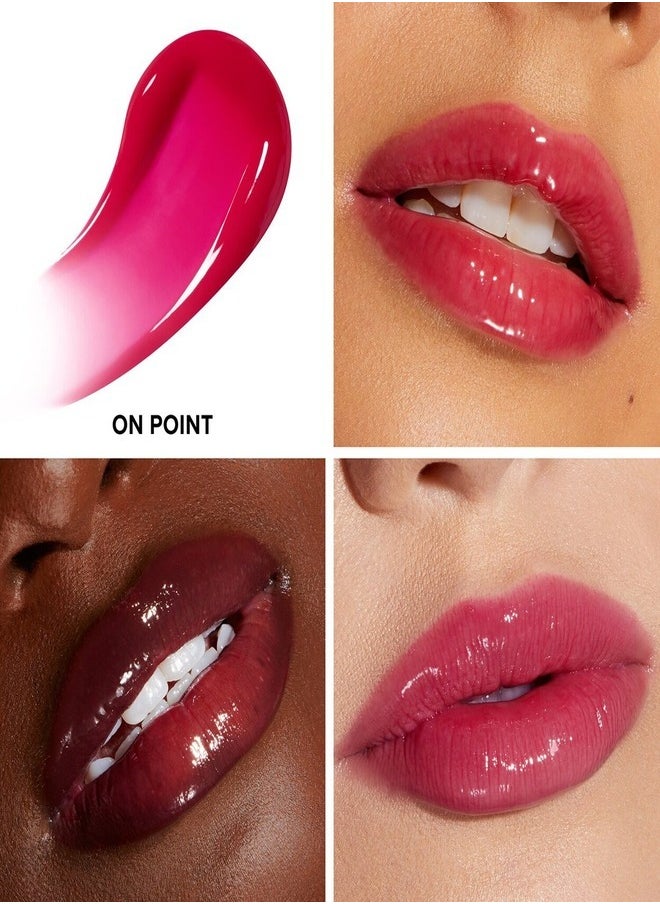 Too Faced Lip Injection Extreme Plumping Clicks Lip Gloss – On Pointe (Cherry Red) 1.5g – Hydrating, High-Shine & Volumizing Lip Plumper