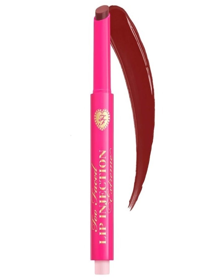 Too Faced Lip Injection Extreme Plumping Clicks Lip Gloss – Feelin' Spicy - Warm Red-Brown 1.5g – Hydrating, High-Shine & Volumizing Lip Plumper