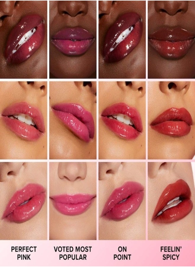 Too Faced Lip Injection Extreme Plumping Clicks Lip Gloss – Feelin' Spicy - Warm Red-Brown 1.5g – Hydrating, High-Shine & Volumizing Lip Plumper