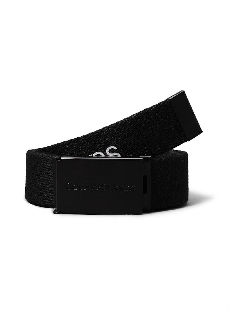 Kids' Canvas Logo Belt -  canvas webbing, Black