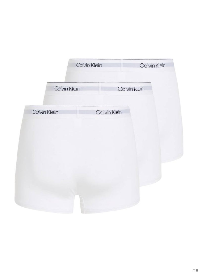 Men's 3 Pack Trunks - Modern Cotton - Cotton, White