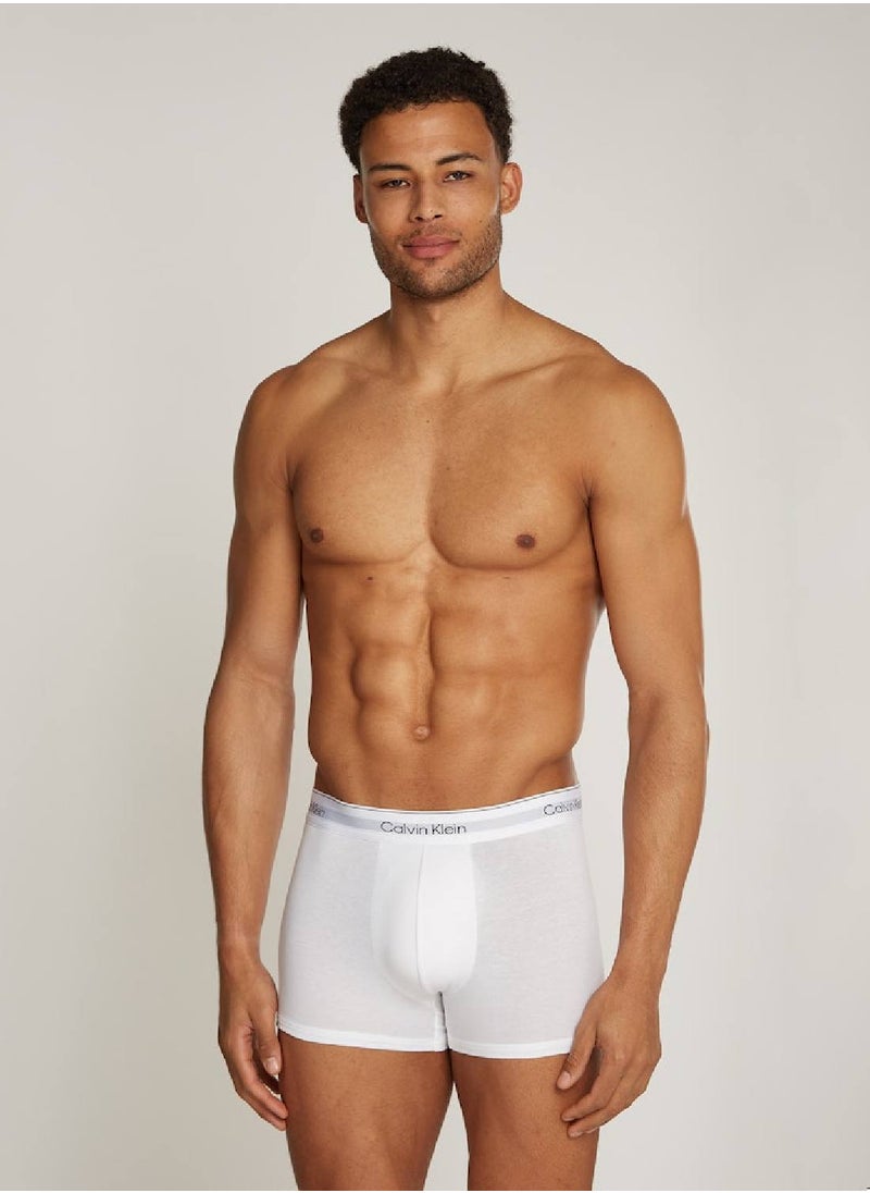 Men's 3 Pack Trunks - Modern Cotton - Cotton, White